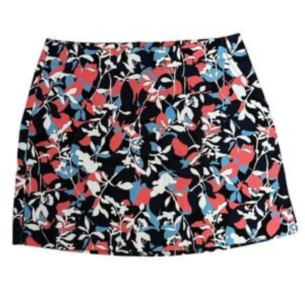 Lady Hagen floral skort golf skirt size 6 navy blue cotton blend athletic skirt